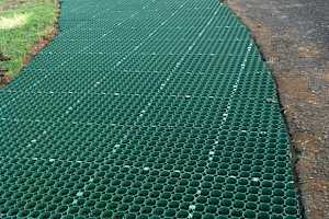 Grass system being installed at golf park