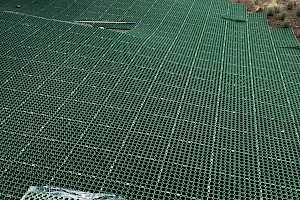 CORE Grass system being installed on a sloped driveway using our 60-40 grass panels