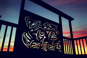Coast Salish Privacy Screens - Bear and Eagle